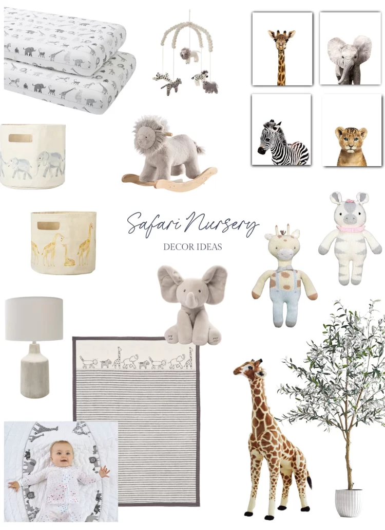 Safari Nursery Decor Collage