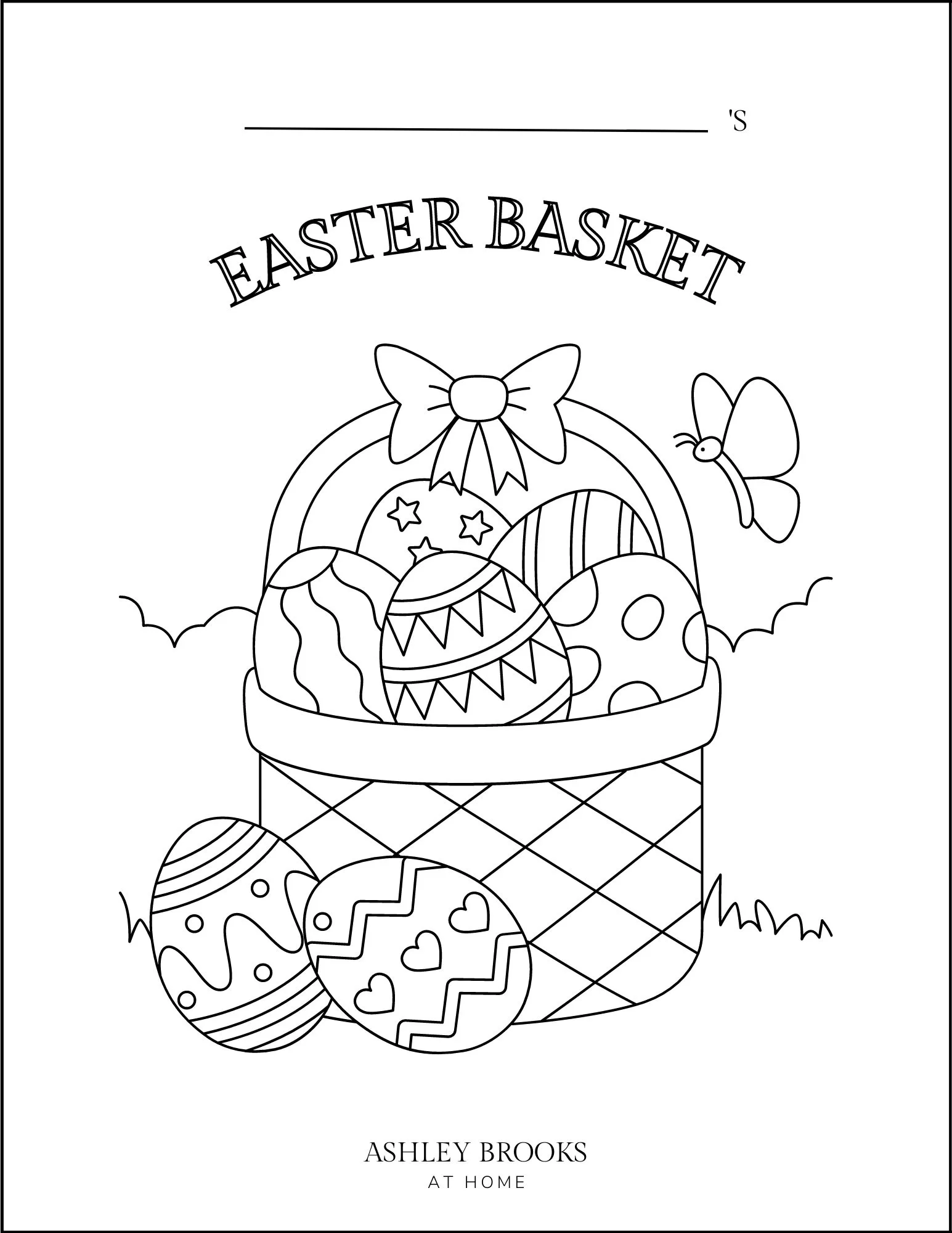 Free Easter Basket Coloring Page