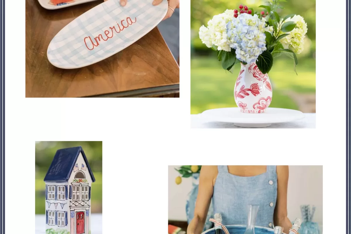 Red, White and Blue Outdoor Table Decor Collage